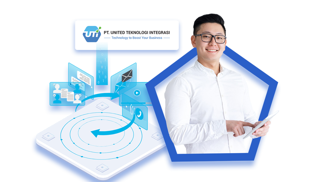 Woman holding a package and smiling